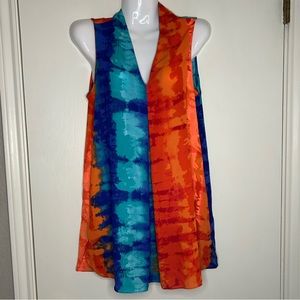 Sleeveless Worthington Blouse Mixed Print Tie Dye Shirt